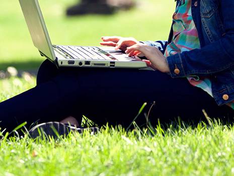 student with laptop