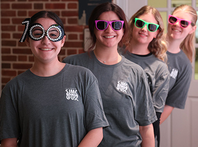 students wearing glasses