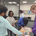 students working in a classroom