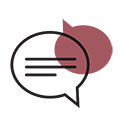 red text bubble icon