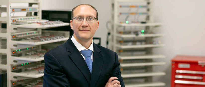 Chemical Engineering Professor William Mustain in a lab.