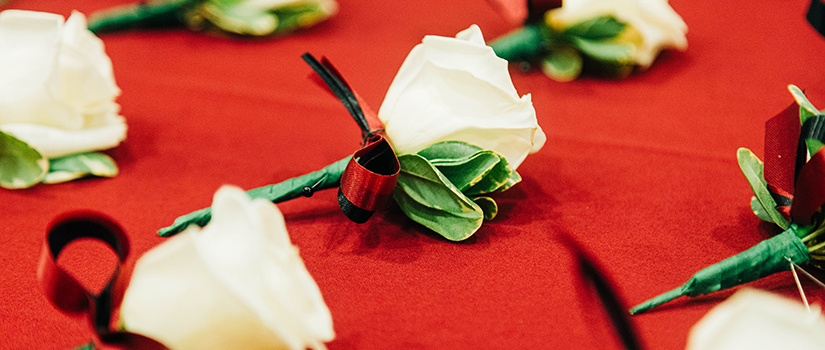 Roses on a table.