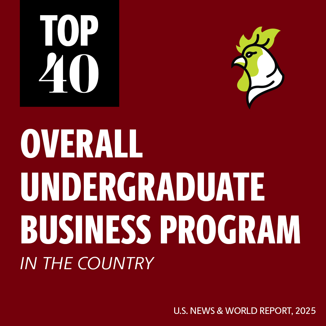 Top 40 Undergraduate business programs in the country, U.S. News and World Report, 2025