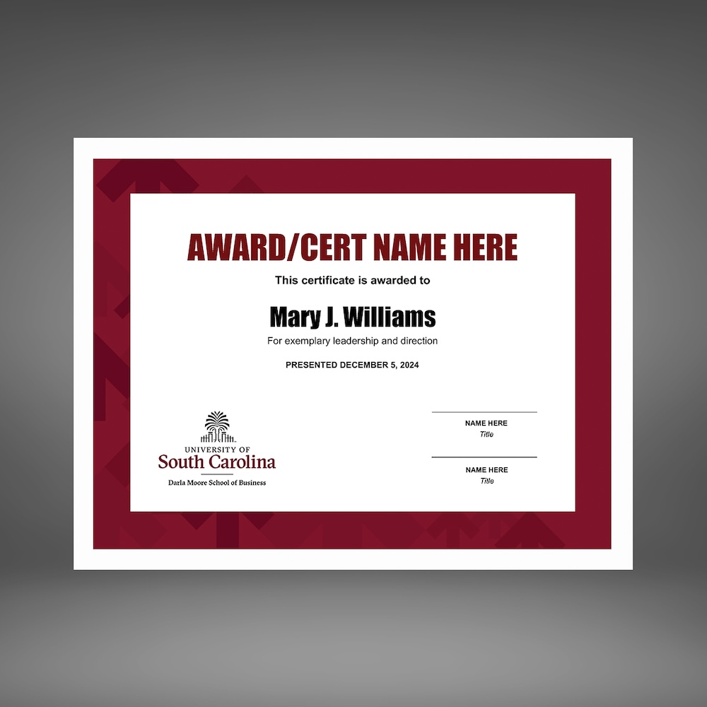 Certificate 4 Template with thick garnet border