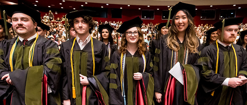 Graduates standing in line