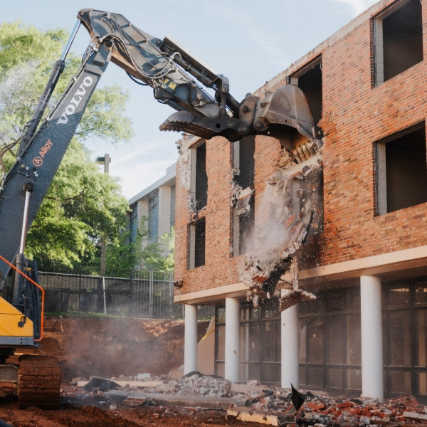 Demolition of McBryde residence hall.